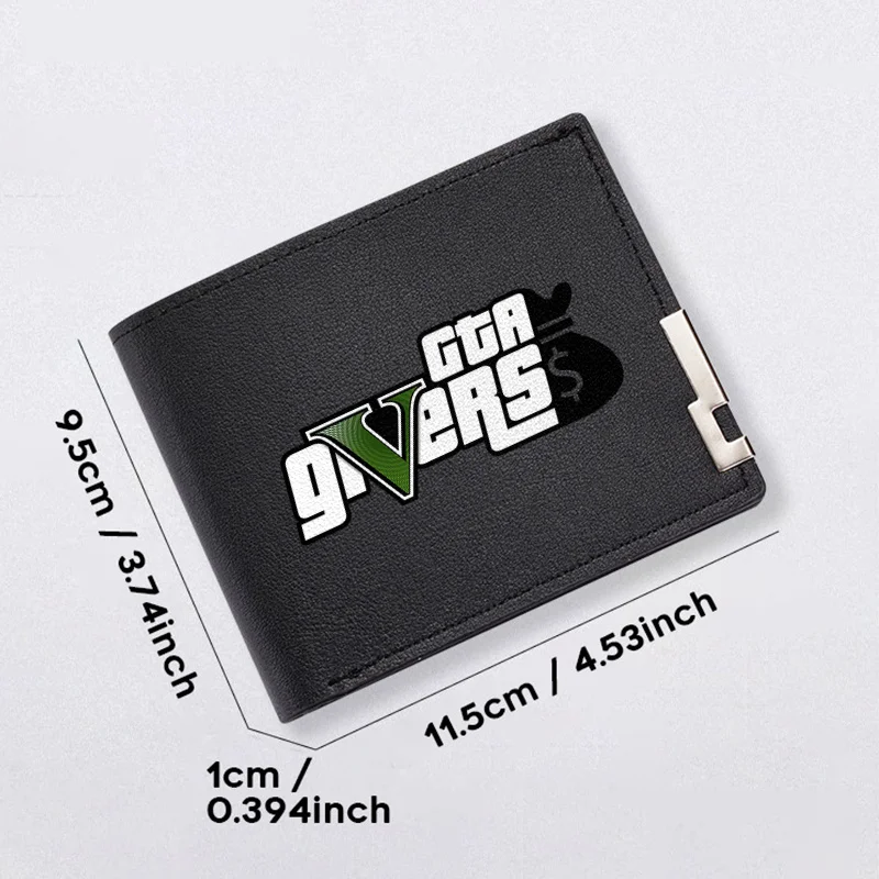 GTA يعطي شعار بو الجلود محفظة قصيرة للرجال نمط الأعمال دائم خفيفة الوزن كل يوم استخدام الموضة تصميم بسيط #3