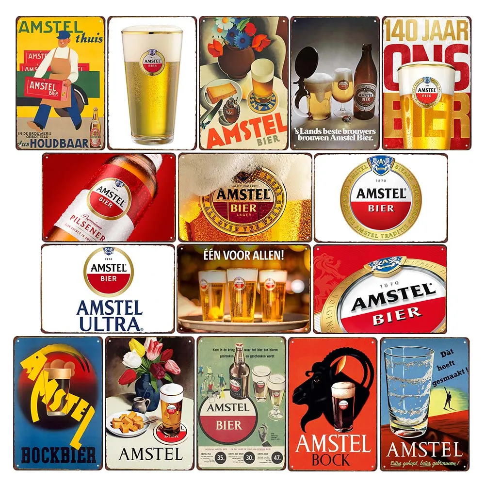 Carteles de pintura de hierro Vintage para cerveza, cartel de arte de pared de Metal de estaño decorativo para Bar, Pub, hombre, cueva, placas de decoración 20x30cm