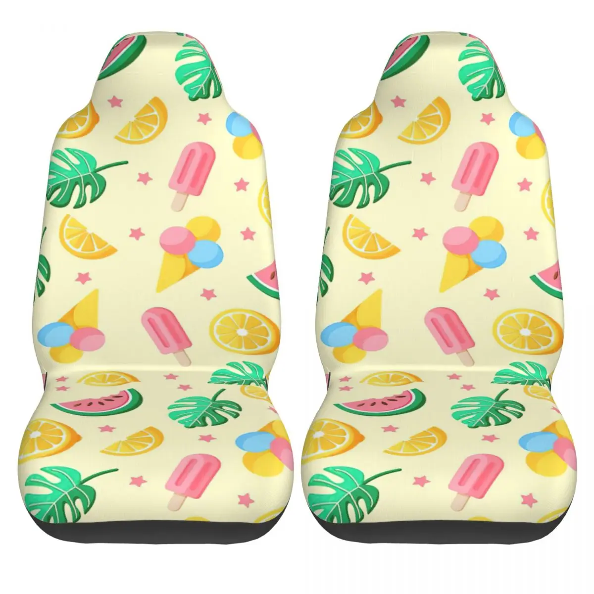 Fruit Lemon Universal Car Seat Cover Four Seasons Travel Yellow Summer Car Seat Covers Polyester Fishing