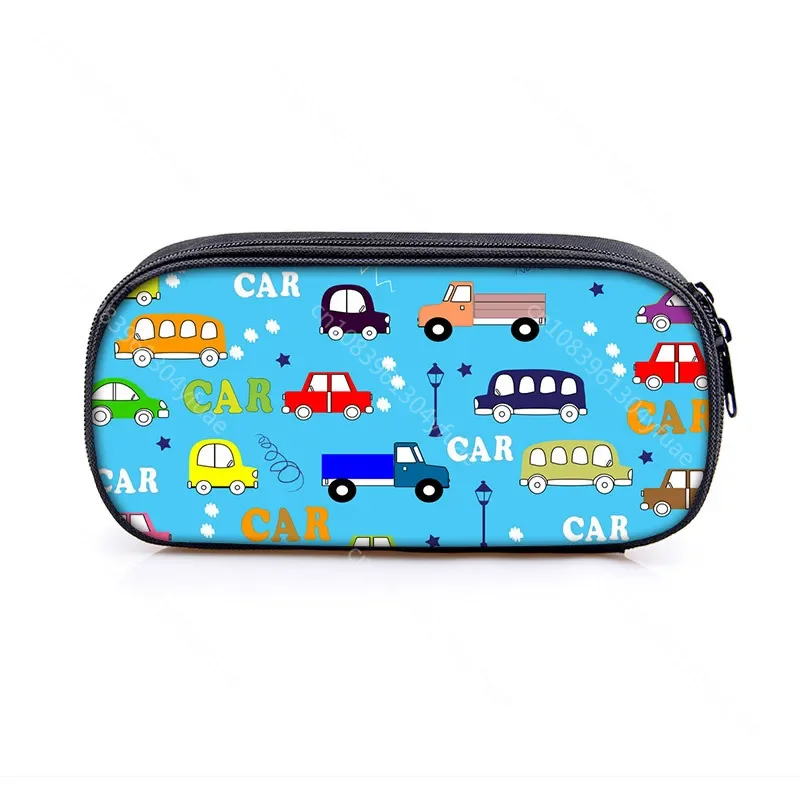 Estuche de cosméticos con estampado de camión y coche, bolsa de lápices, estuche de papelería para niños, bolsas escolares para niños, suministros escolares, regalo