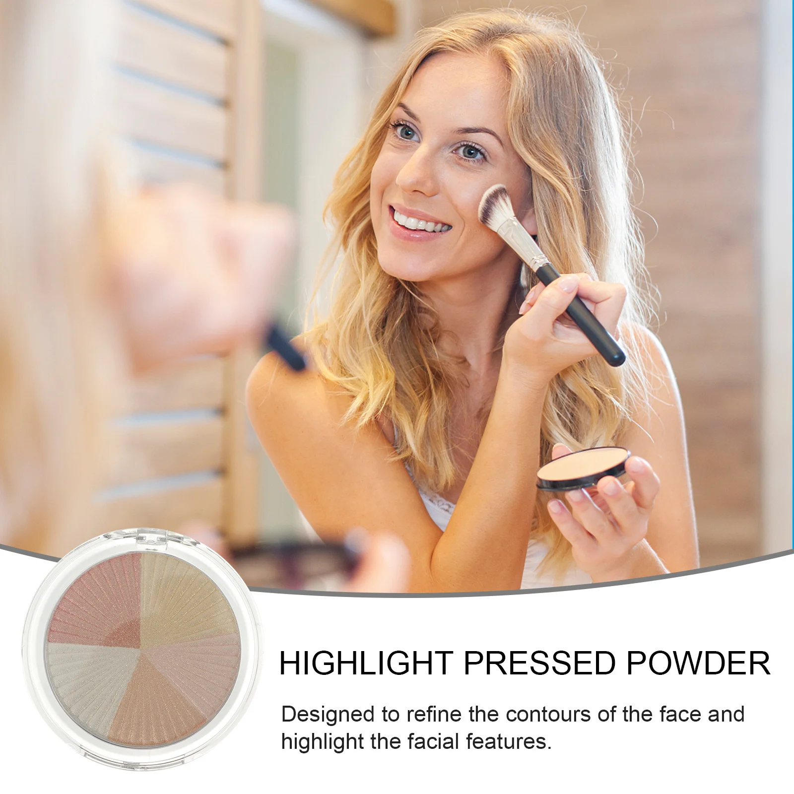 1 caixa 5 cores pó de alta luz rosto shimmer pressionado acabamento em pó para mulheres maquiagem brilho de longa duração estéreo