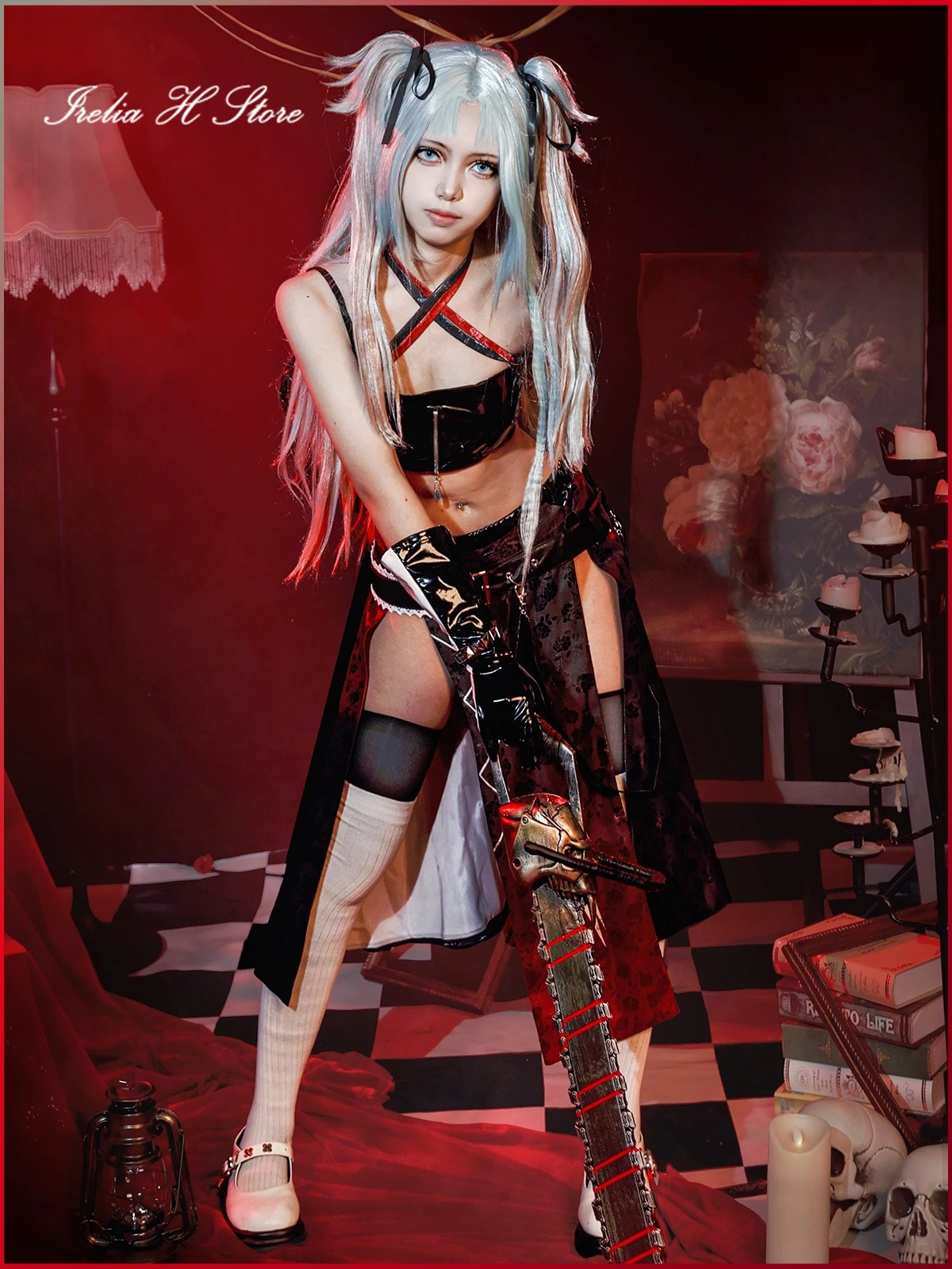 Irelia H Path to Nowwhere 웬디 코스프레 코스튬 게임 애니메이션 웬디 PU 섹시한 유니폼, 세트 할로윈 코스튬 여성