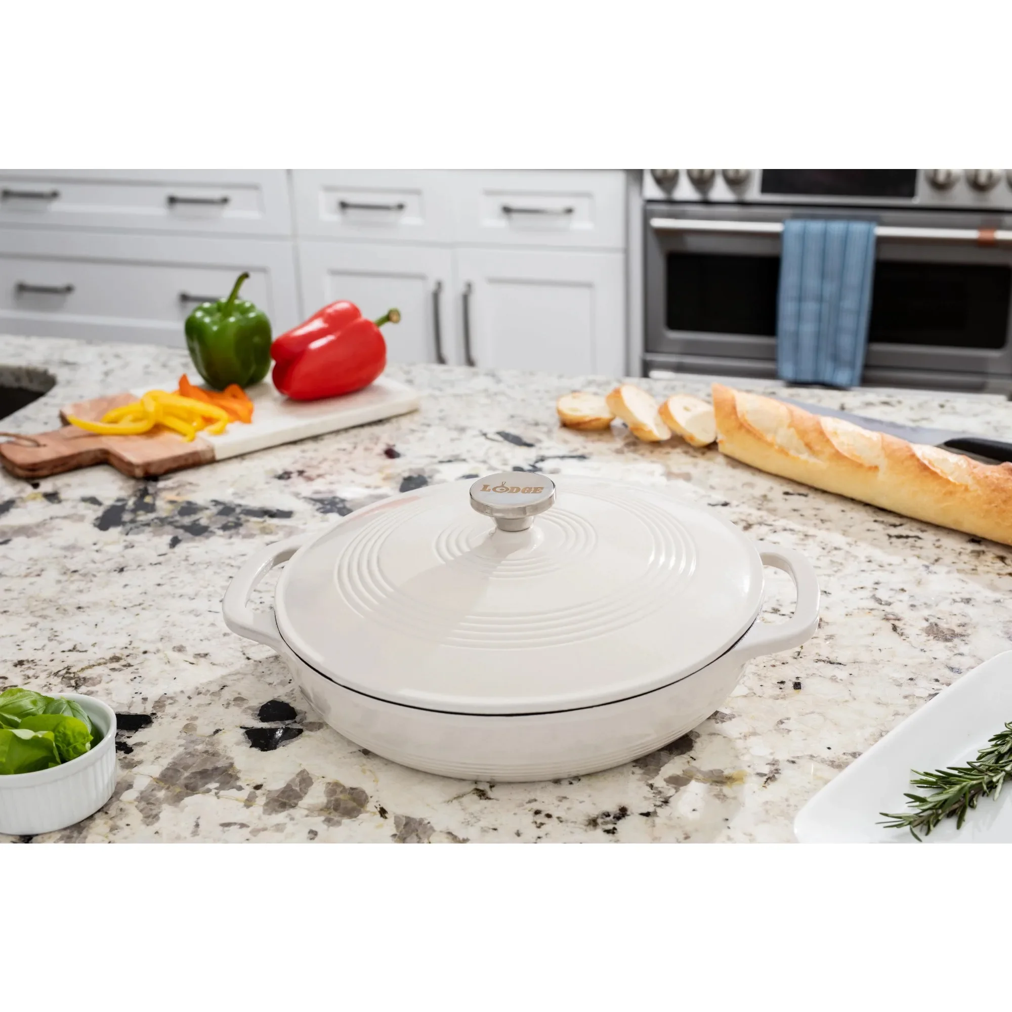 

Cast Iron 3.6 Quart Enameled Covered Casserole Oyster