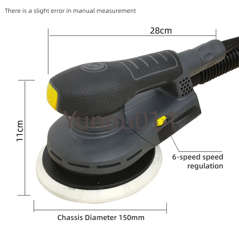 Electric Random Orbital Sander Machine, Multi-Function, Variable Speed, Grinding, Portable Polishing Machine, 400W, 6 Inch