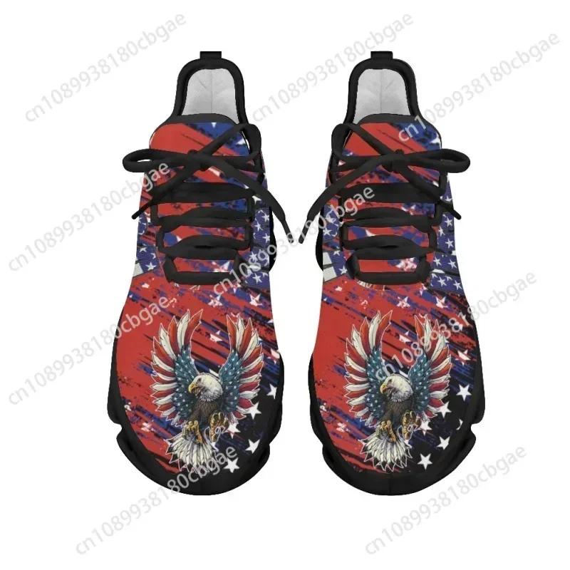 

July 4th American Independence day Design Running Sneakers Unisex Comfort Mesh Shoes USA Eagle Print Cushion Walking Zapatillas