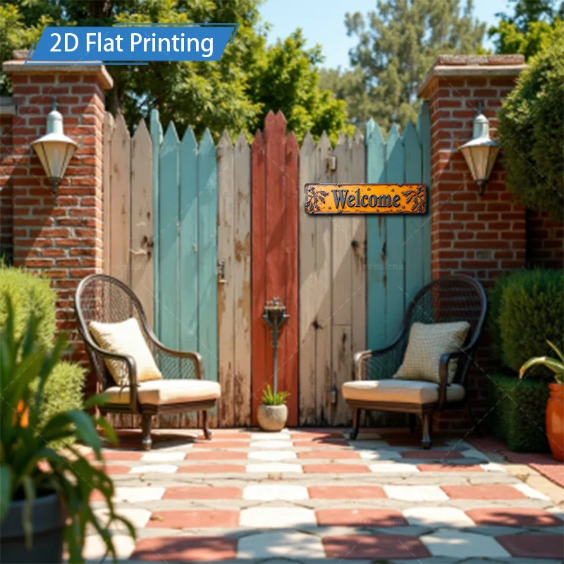 1 قطعة علامة معدنية ، 4x16 بوصة علامة ترحيب ريفية خمر جدار معدني الفن مزرعة ديكور ديكور المنزل #3