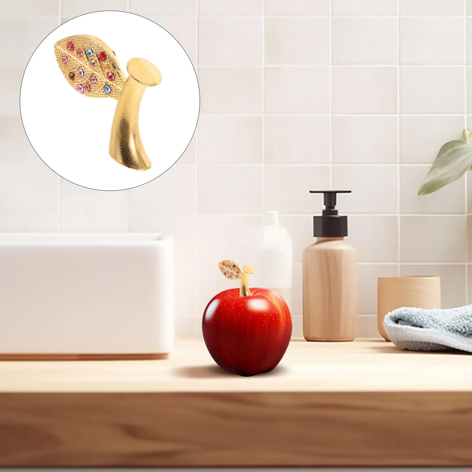 

3Pcs Crystal Apple Leaves DIY Christmas Decorations Festive Home Additions Unique Design Easy Craft Elegance Charm