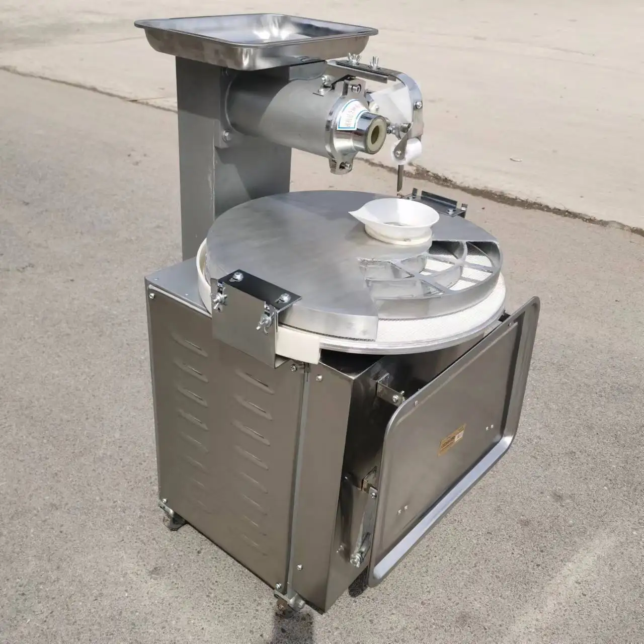 Mesin Pembulat/Penggulung Adonan Otomatis Stainless Steel, Mesin Pembagi dan Pembulat Roti Elektrik untuk Restoran dan Ritel