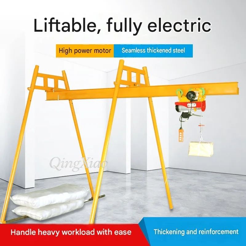 I Beam Straight Slide Type Building Hoist With 4 Column Support Frame For Construction Renovation Material Lifting Equipment