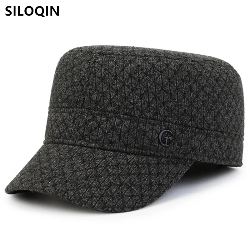 

Free Shipping Winter Men's Cap Plush Thickened Warm Military Hats Coldproof Earmuffs Hat Cycling Cap Golf Cap Flat Caps For Men