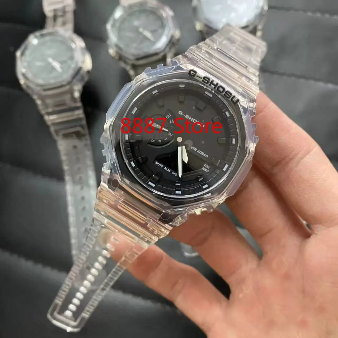 

8887 Store Sports electronic men's watch world time full function dual display automatic lifting light oak comic