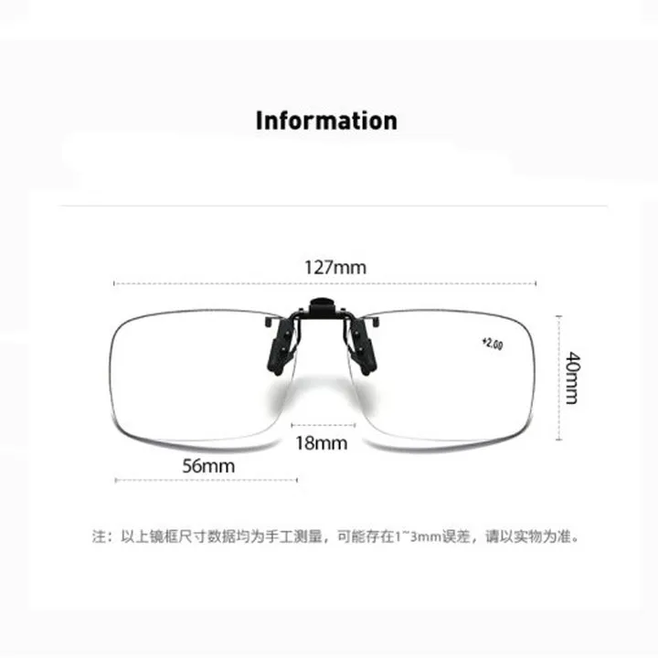 Unisex Clip auf Anti Blau Licht Lesebrille Lupe Frauen Männer Randlose Tragbare Presbyopie Brille Clips Objektiv – Detail 1