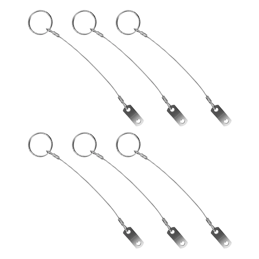 

6pcs Stainless Steel Safety Cable Pins Durable Anti-lost Rope Lanyard for Boat Yacht Deck Hinges Quick Release