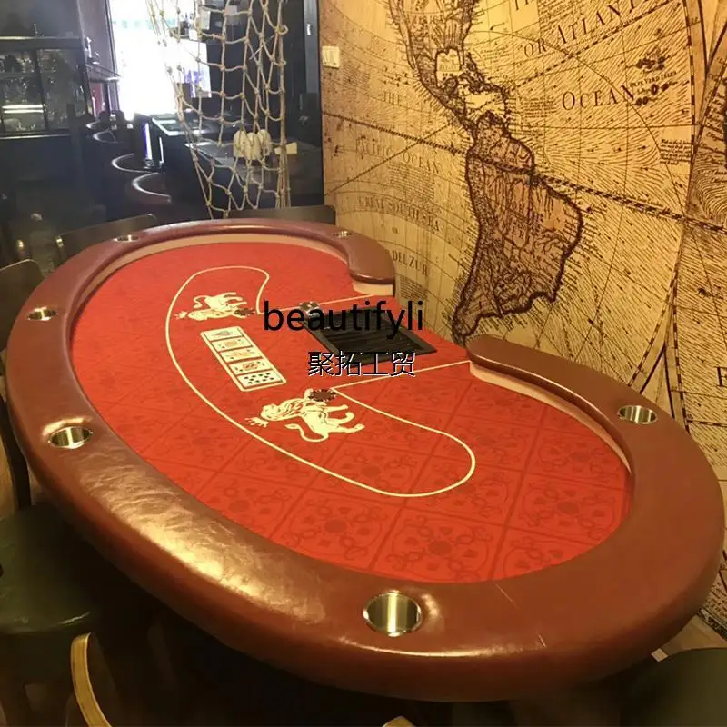 Texas Poker Table with Remote Control Atmosphere LED Light Color Changeable Poker Table Customizable Size