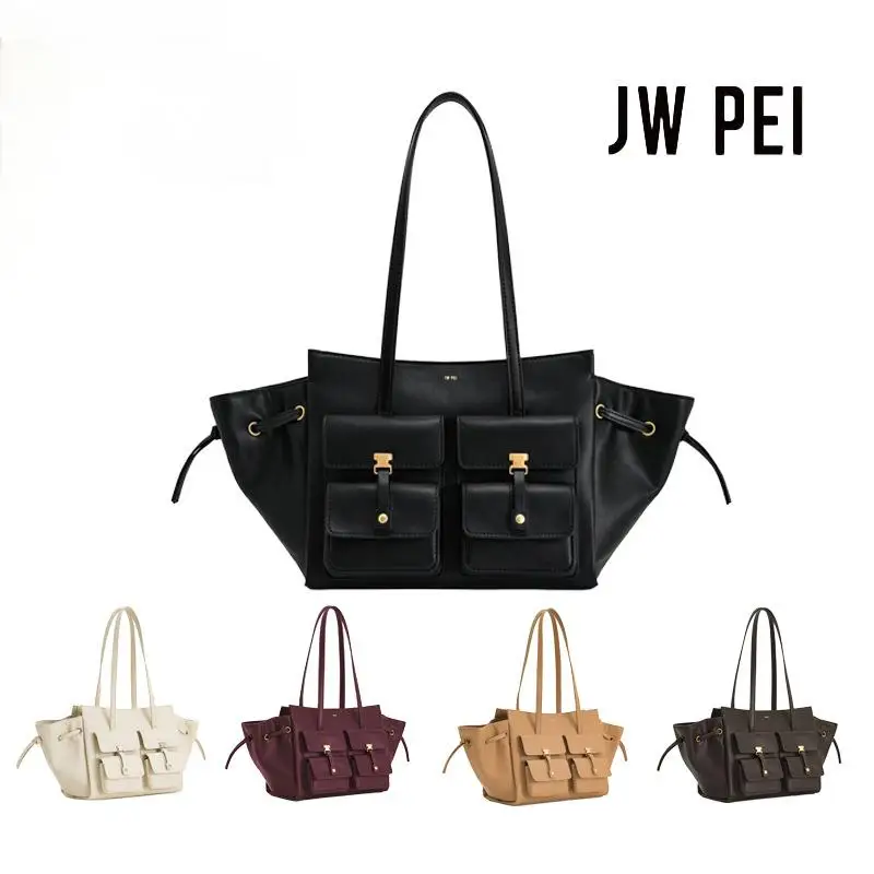 

JWPEI Edgy Tote Bag for Women - Oversized Utility Shopper with Pockets, Biker Chic Shoulder Bag