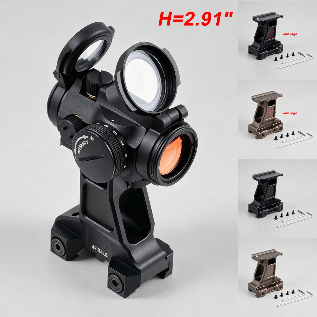 Tactical Unity Fast Mount 2.91" H**ra Mount Metal Red Dot Sight Scope Unity Mount T001 T002 Optical Height Riser Elevated Base