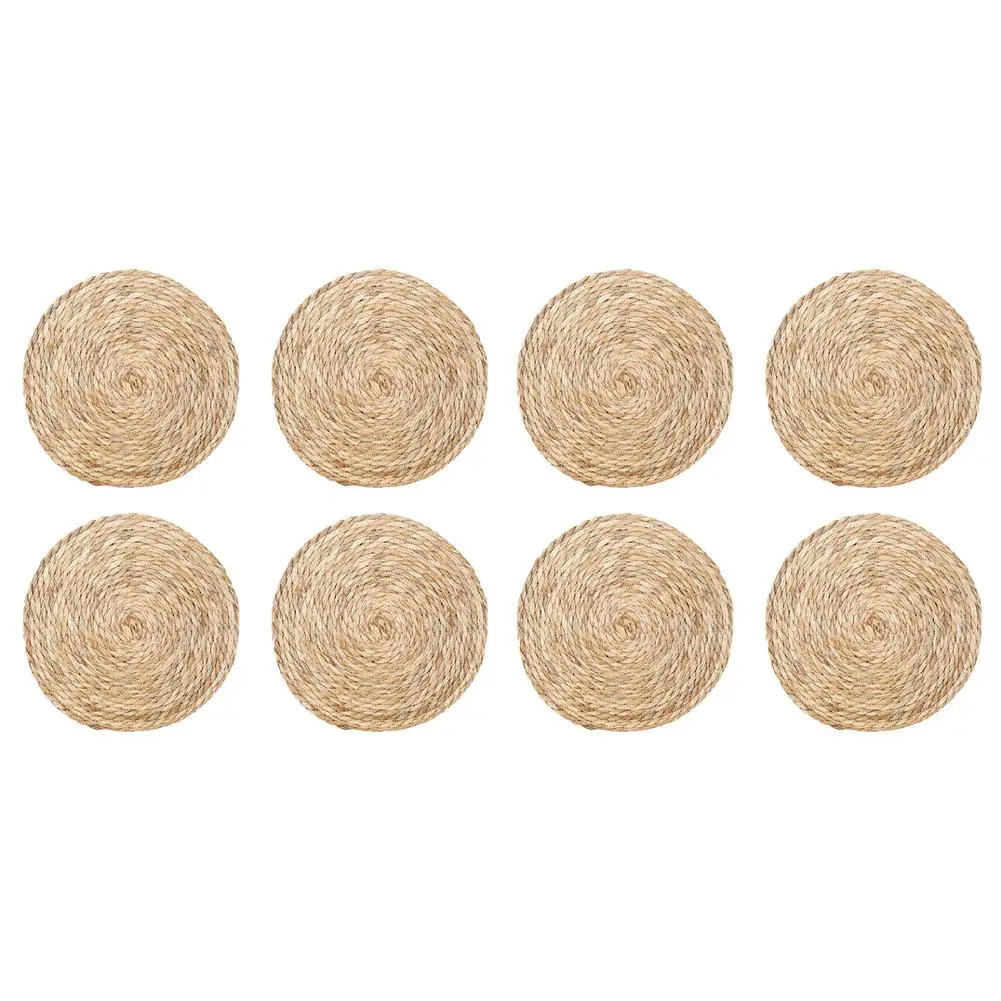 Round Woven Table Mat 4/8pcs,thermal Insulation,for Dining Table, Wedding,Party Mats & Pads Kitchen Tools Kitchen Gadgets