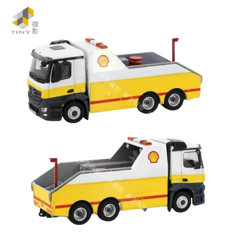 1:76 Antos Shell gas station engineering car alloy model, children's collection of decorative toys, holiday gifts for children.