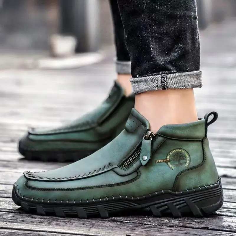 2026 Winter Insulated Warm Men's Boots With Fashionable And Unique Design Thick Sole Warm  Slip-resistant Casual Cotton Shoes