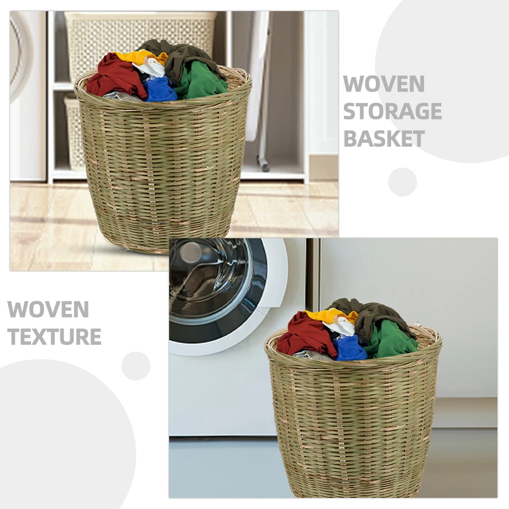 

Bamboo Woven Basket 20x20cm Safe Resistant Practical Home Restaurant Grocery Storage Sundries Organizer Table Rustic