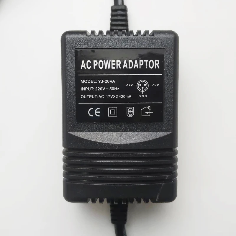 

Двойной силовой трансформатор миксера 17 В, 420 мА, трехконтактный адаптер питания с тремя отверстиями и 3 отверстиями, шнур питания