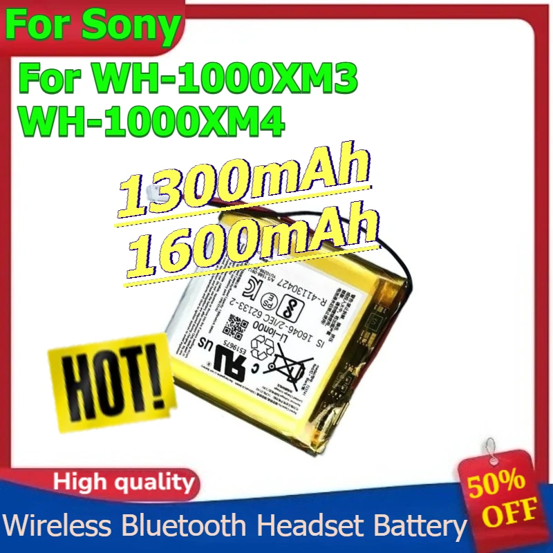 

1300mAh 1600mAh Wireless Bluetooth Headset Battery for Sony WH-1000XM3 WH-1000XM4 Digital Battery
