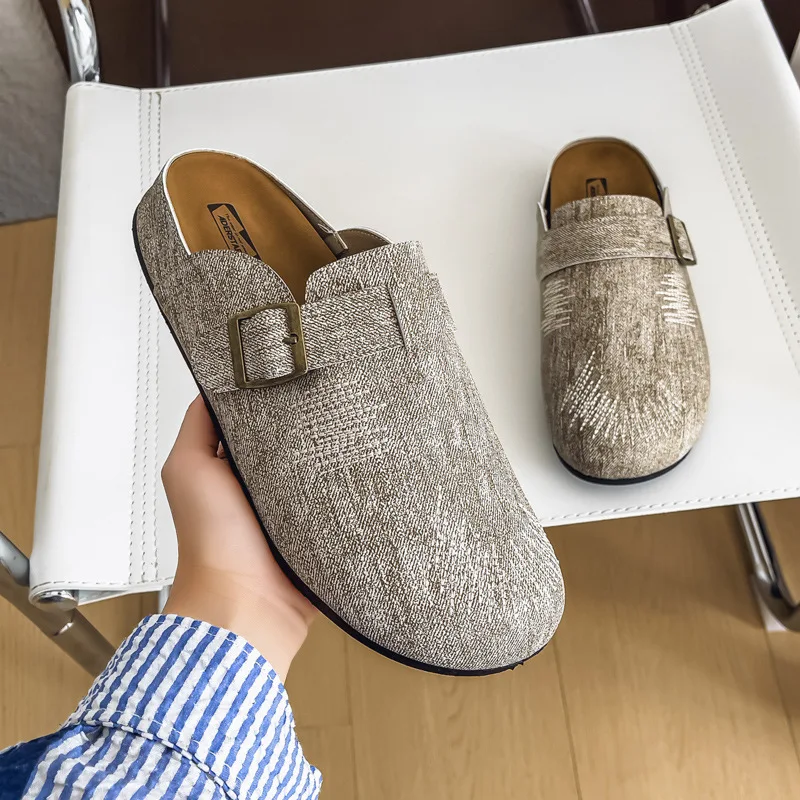 

Slippers 2026 new Boken slippers niche Mango head low top half drag one foot board shoes men