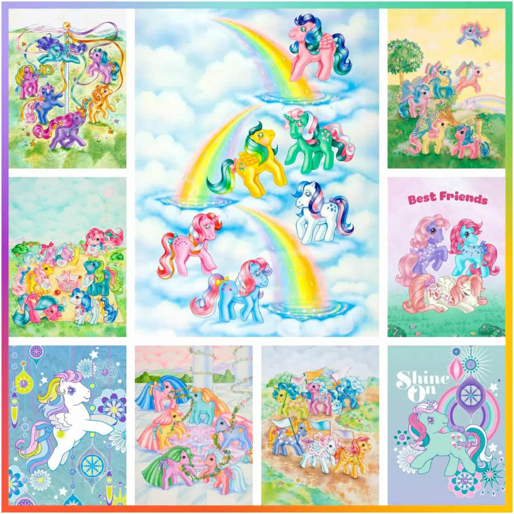 My Little Pony Cute Diamond Painting Cross Stitch Kit 5D fai da te Art trapano completo mosaico ricamo disegno tela Home Decor Hanging