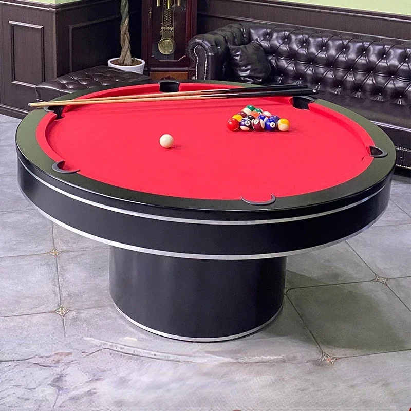 Round Billiard Table Marble Commercial Billiard Table Adult 2-in-1 Bar KTV Party Hall American Black Eight