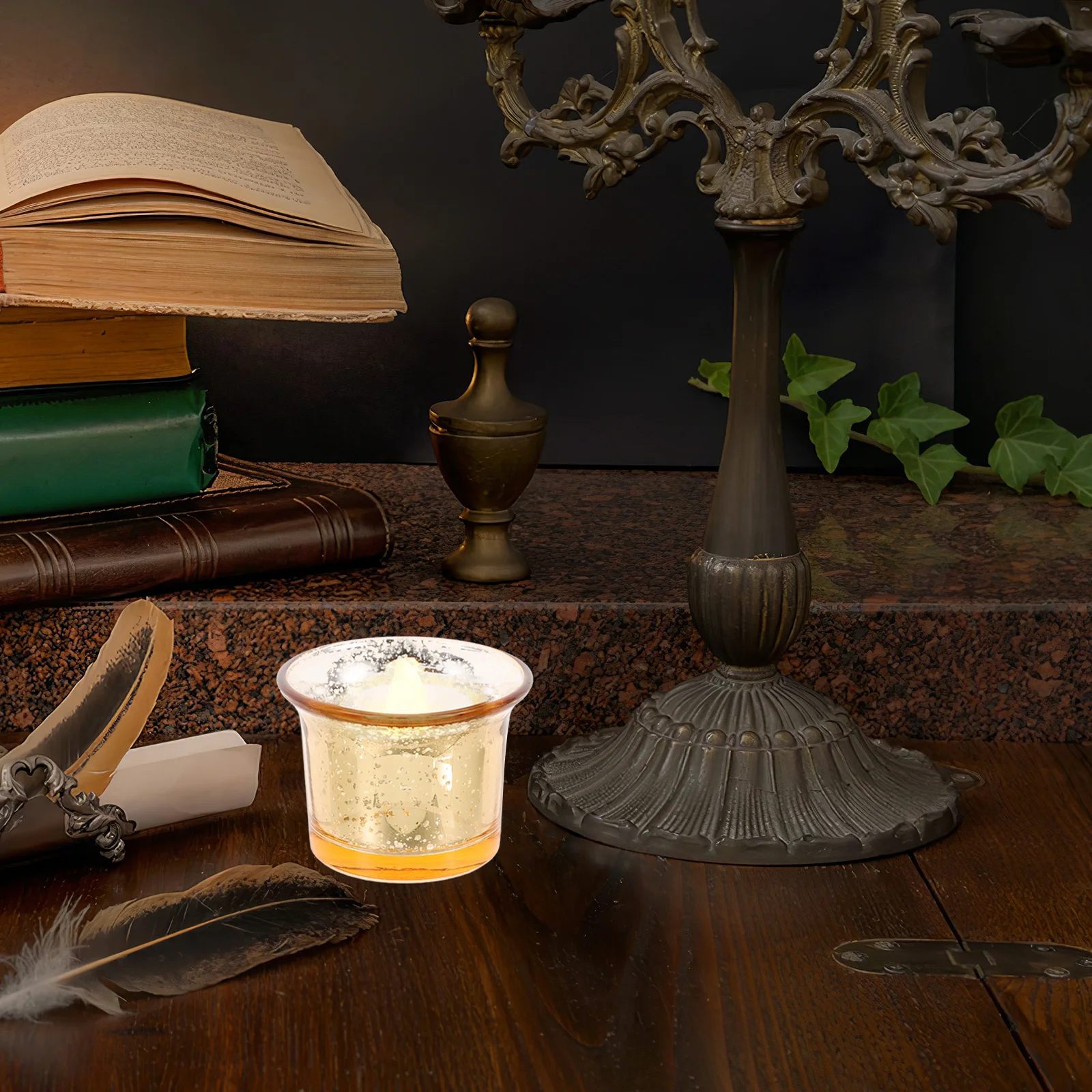 

Luxury Glass Holder Wedding Table Decor Christmas Party Decoration Tealight Holder Vintage Candlestick Home Centerpieces