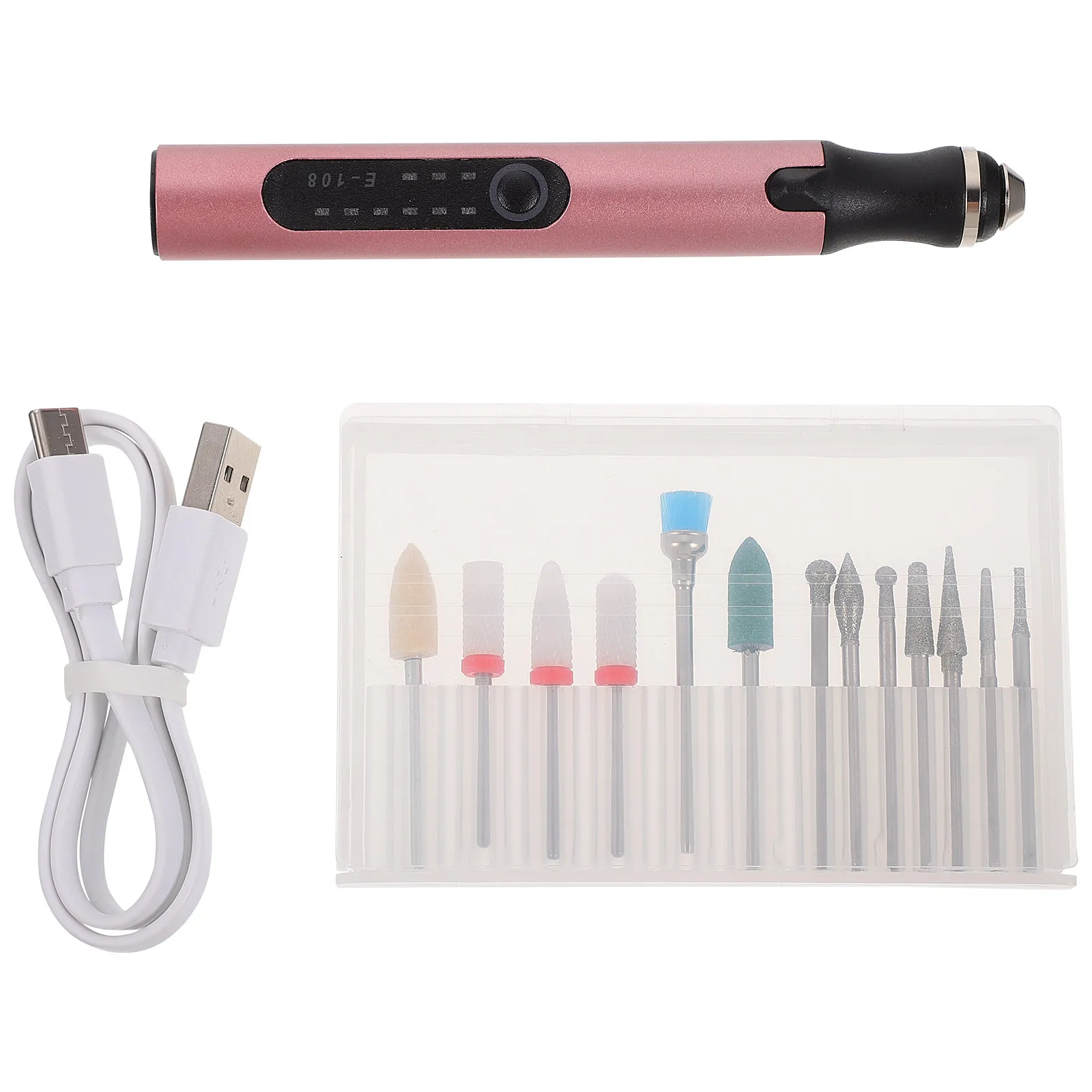 

1Set Electric Nail Grinder Professional Manicure Polisher Portable USB Rechargeable Nail Art Tool for Polishing Grinding Buffing