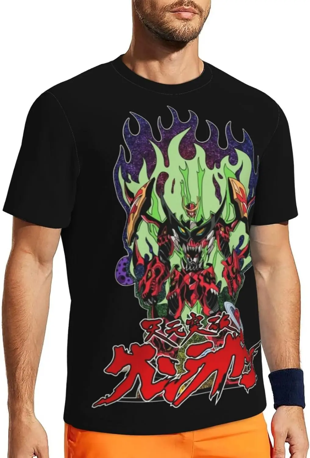 Anime Gurren Lagann T Shirt Boy's Summer Round Neck Shirts Casual Short Sleeves Tee