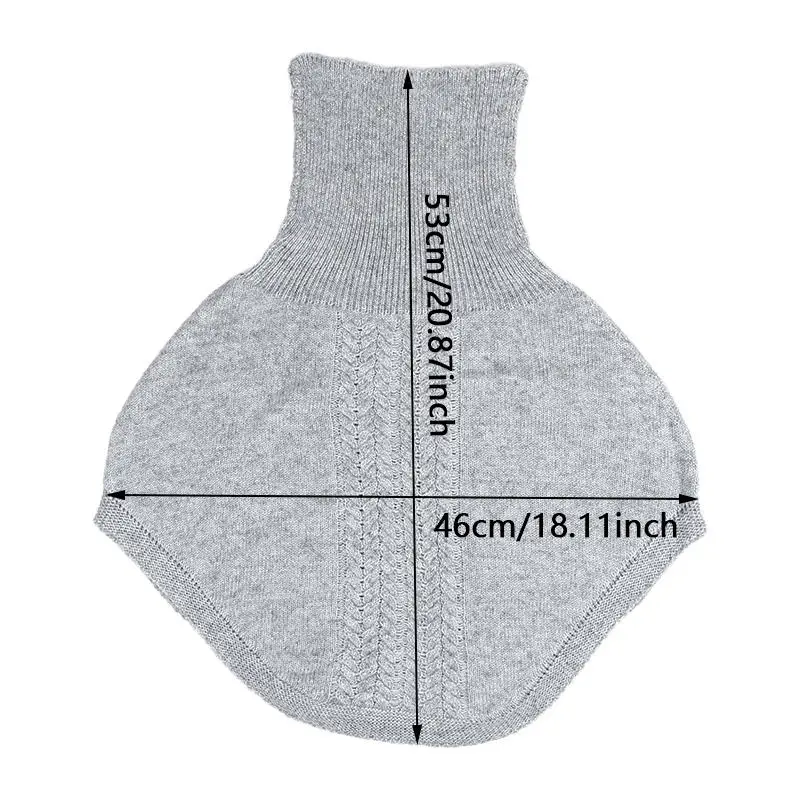 스파실 여성용 울 니트 터틀넥 페이크 칼라 겨울 불규칙 디자인 링 스카프 어깨 보호 따뜻한 소프트 캐시미어 스카프