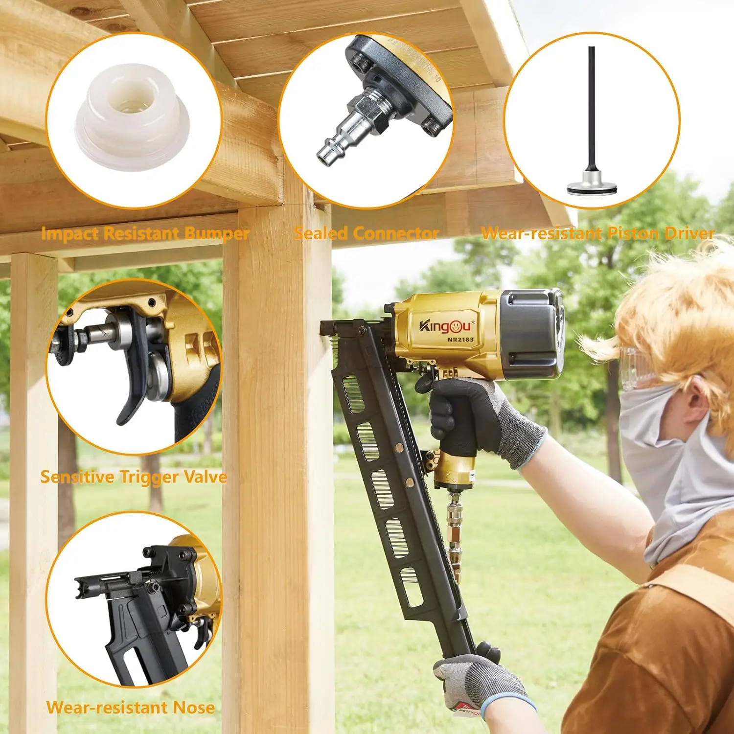 21 Degree Steel Magazine Pneumatic Framing Nail Gun Plastic Collated Full Head Framing Nails Framing Wooden