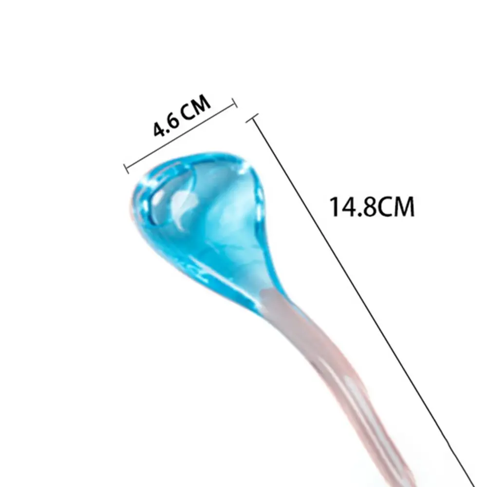 재사용 가능한 스푼 유리 페이셜 마사지기, 붓기 감소 뷰티 아이스볼, 글리터 파우더 포함, 휴대용 스킨 케어 도구, 퍼스널 케어