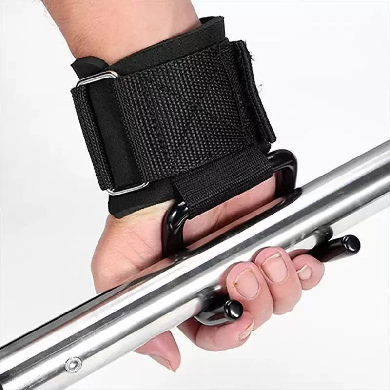 1/2P Pull-Ups Power Lifting Gloves Weight Lifting Hook Grips With Wrist Wraps Hand-Bar Wrist Strap Gym Fitness Hook Weight Strap