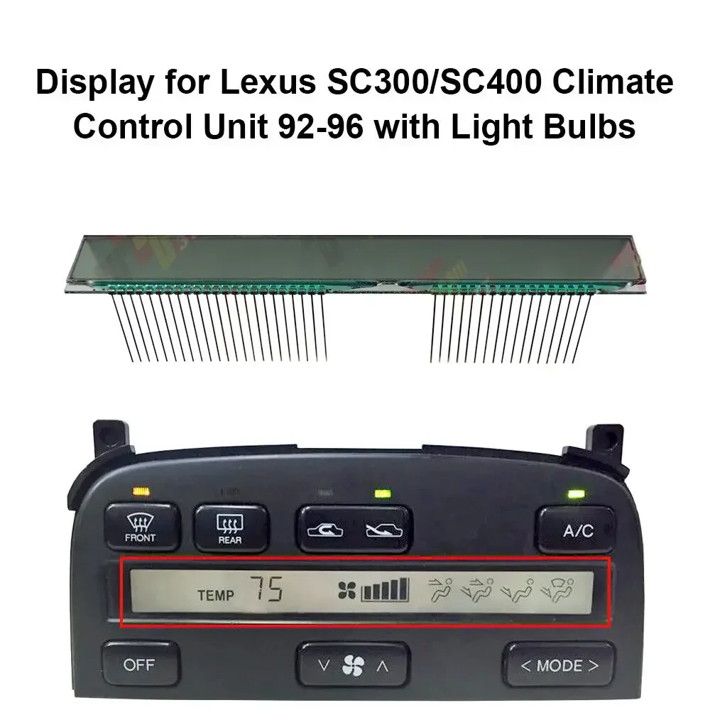 Wyświetlacz LCD klimatyzacji do Lexus 1992-1996 SC300 SC400 Naprawa pikseli 40pin Szkło LCD LHD