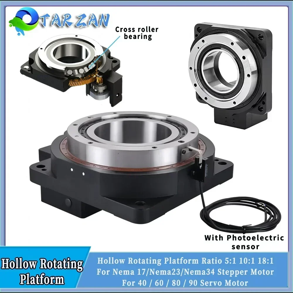 Hollow Rotating Platform Ratio 5:1 10:1 18:1 High Precision Electric Indexing Turntable Replace DD Motor Cam Divider CNC 4 Axis