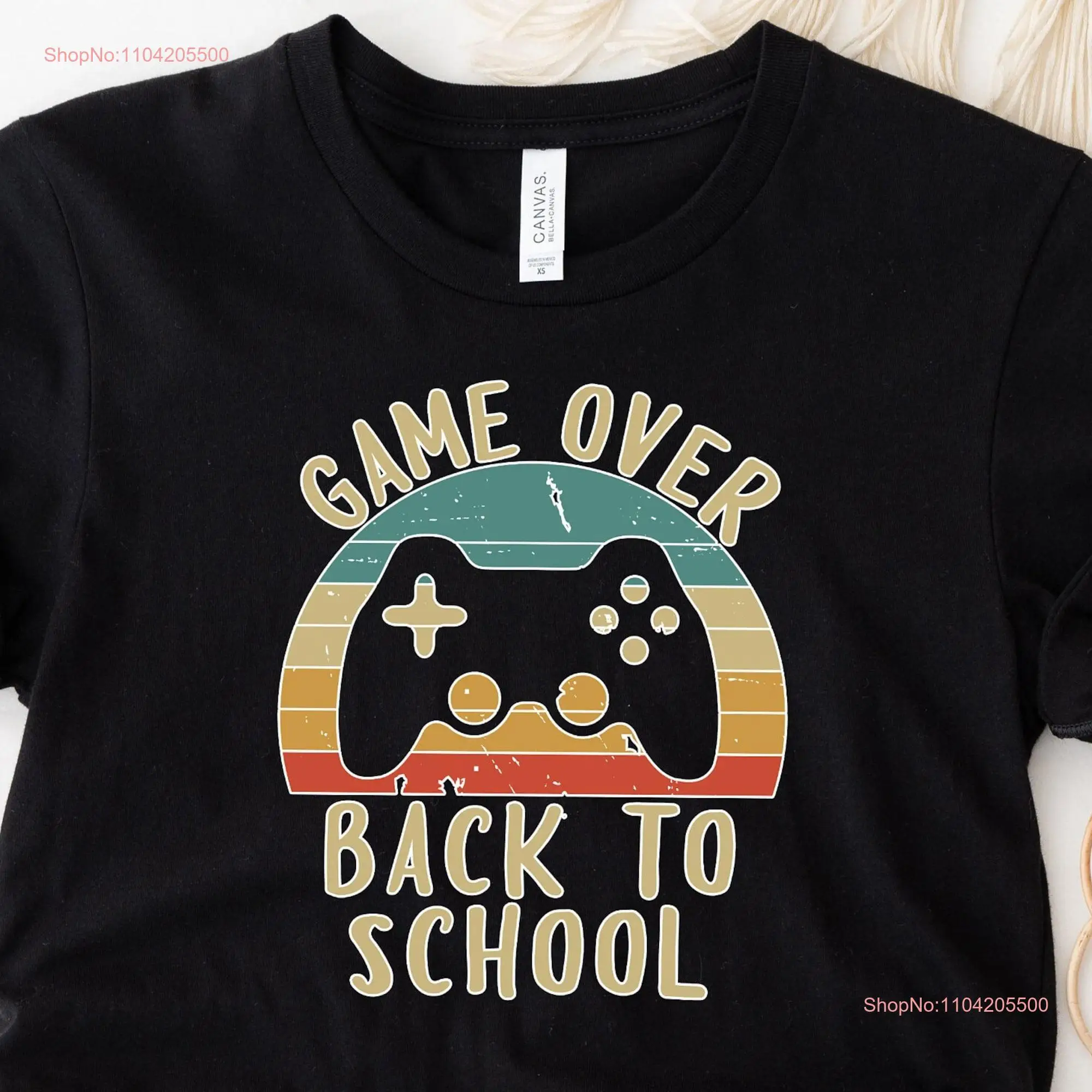 Game Over Back To School T Shirt First Day of Outfit Kids Gaming Teacher  long or short sleeves