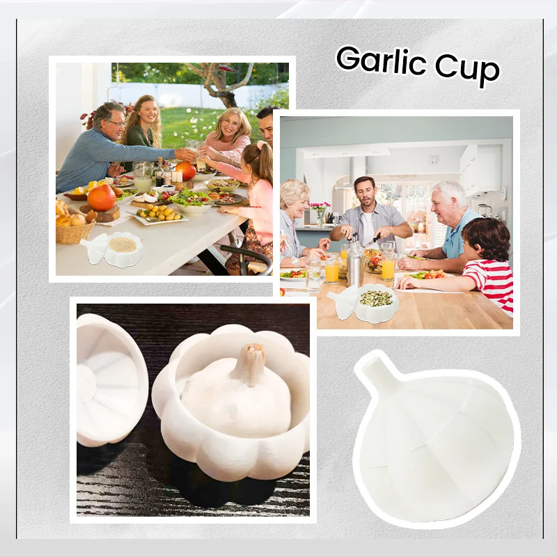 حاويات المطبخ الإبداعية، أشكال الثوم المثيرة للاهتمام، مكونات المطبخ الثلاثية، حاويات التخزين، أدوات المائدة البلاستيكية