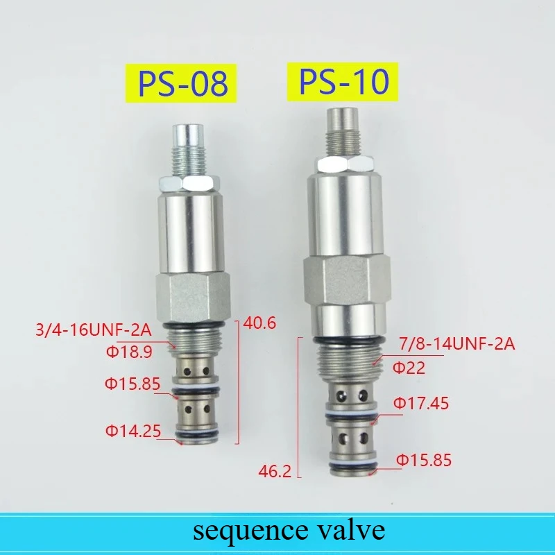 PS-08 PS-10 Cartridge Hydraulic Sequence Valve Internal & External Drain