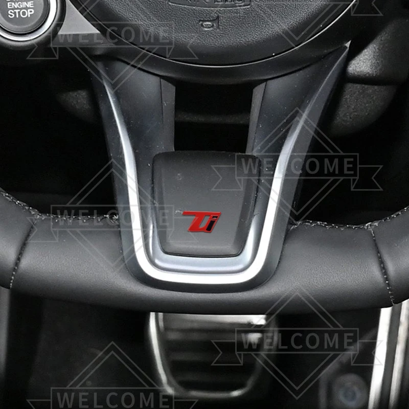 3D Car Stickers Ti Emblem Auto Steering Wheel Badge Interior Decal For Alfa Romeo Giulietta Stelvio Stradale Tonale Accessories