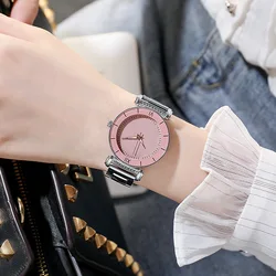 Light Luxury Steel Strap Women Watch Gold Business Lady Watch Quartz Watch Luminous Simple and Creative Large Dial Wristwatches