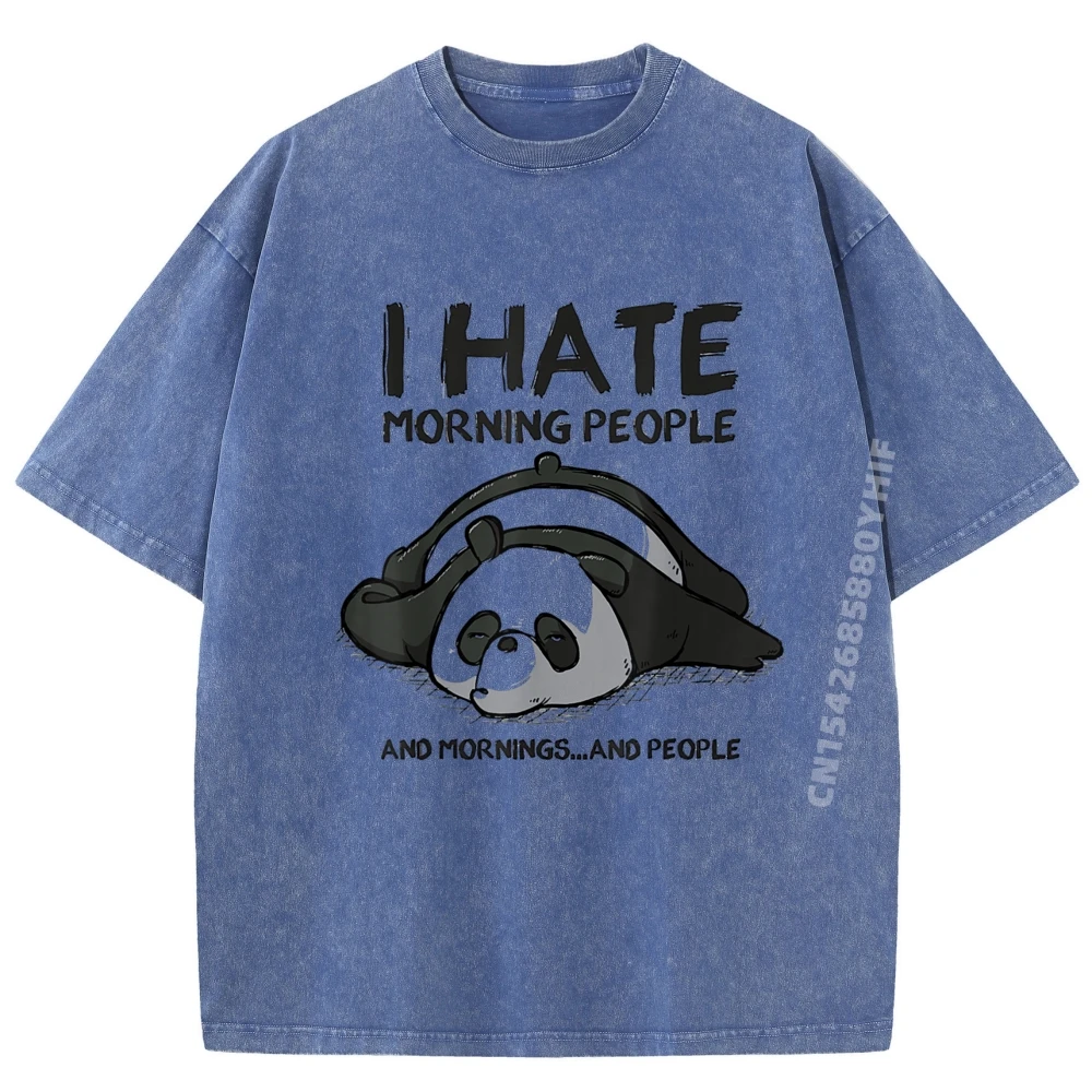 

Newest Printed Tshirt I Hate Mornings People Men T-shirt Latest Graphic Tees Mens Comfortable Washed T Shirts