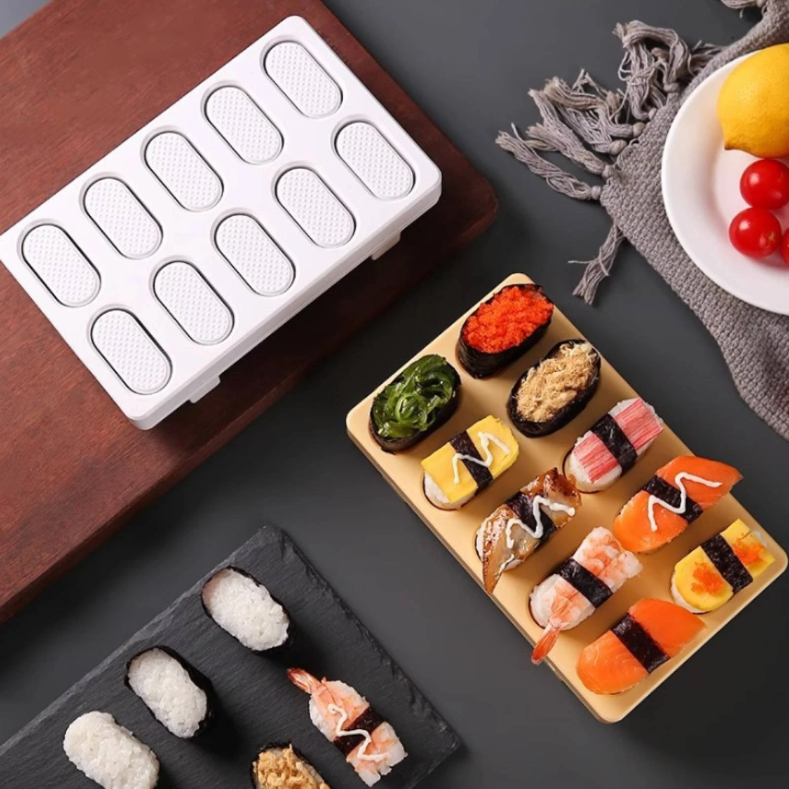 Meal Prep Onigiri - Sushimaker met lepel, rechthoekige sushi-pers, onigiri-vorm,