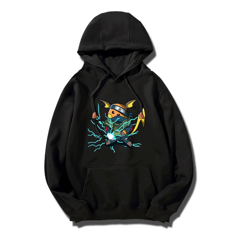 Japanese Anime Pikachu Hoodies Collaboration Hokage Jacket Pikachu Johnny Turtle Duck Women Hooded Men's Pullover Sweatshirt