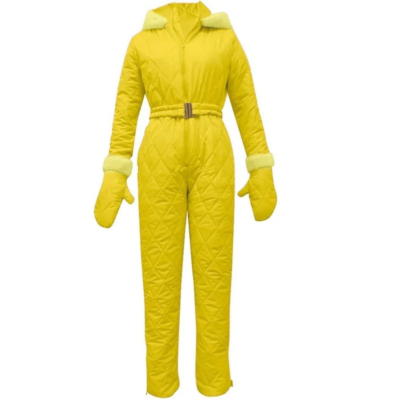 2026 New Womens One Piece Ski Suits Waterproof Windproof Snowsuits Winter Outdoor Snowboard Snow Suits with Belts Gloves