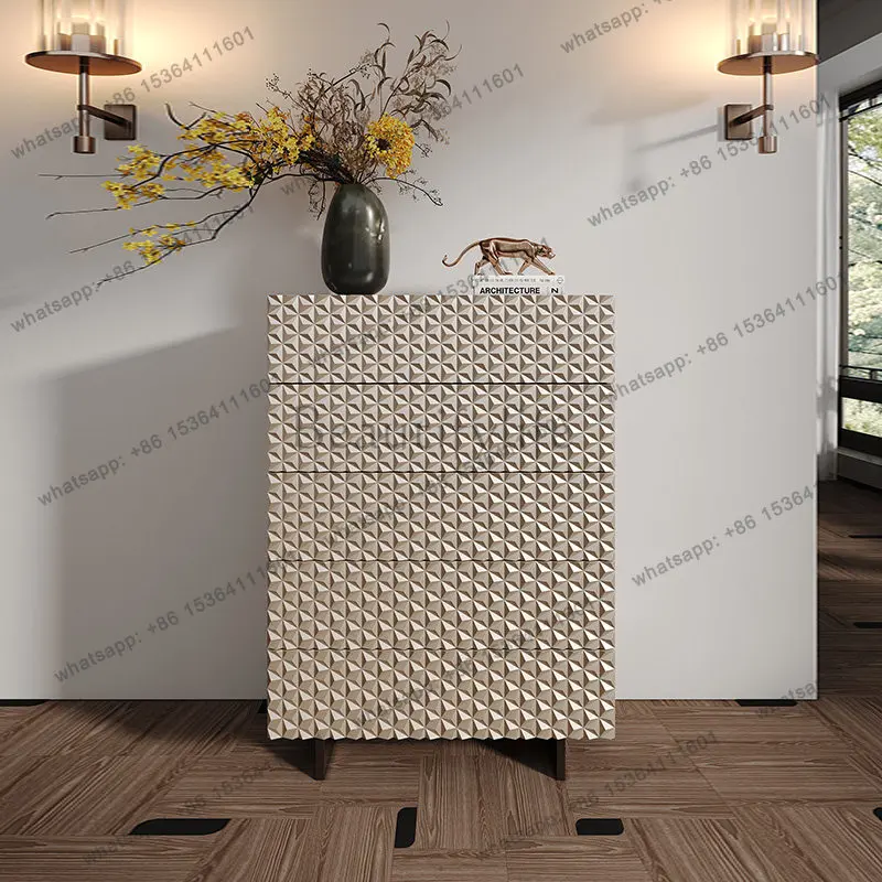 

American light luxury solid wood chest cabinet household living room wall locker modern simplicity