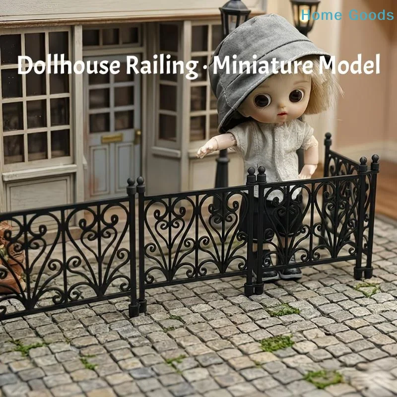 preferred1:12 Dollhouse Carved Fence Guardrail Lightweight Miniature Model DIY Ornament for Mini Landscape Art Projectsproduct