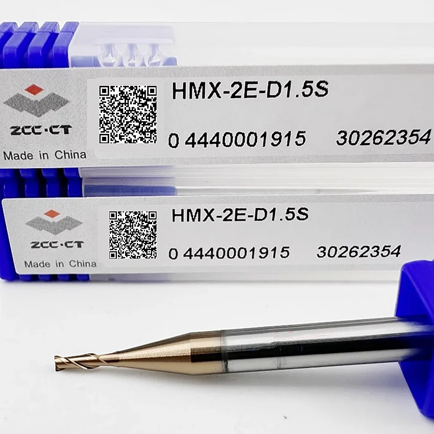 HMX-2E-D1.5S ZCC.CT HMX-2E Two edge straight shank flat end milling cutter D1.5*4*4*50 2F Flat End Mill 2 Flutes Flat End Mills